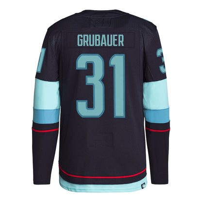 S.Kraken #31 Philipp Grubauer Primegreen Authentic Pro Home Player Jersey Blue Stitched American Hockey Jerseys - Main View