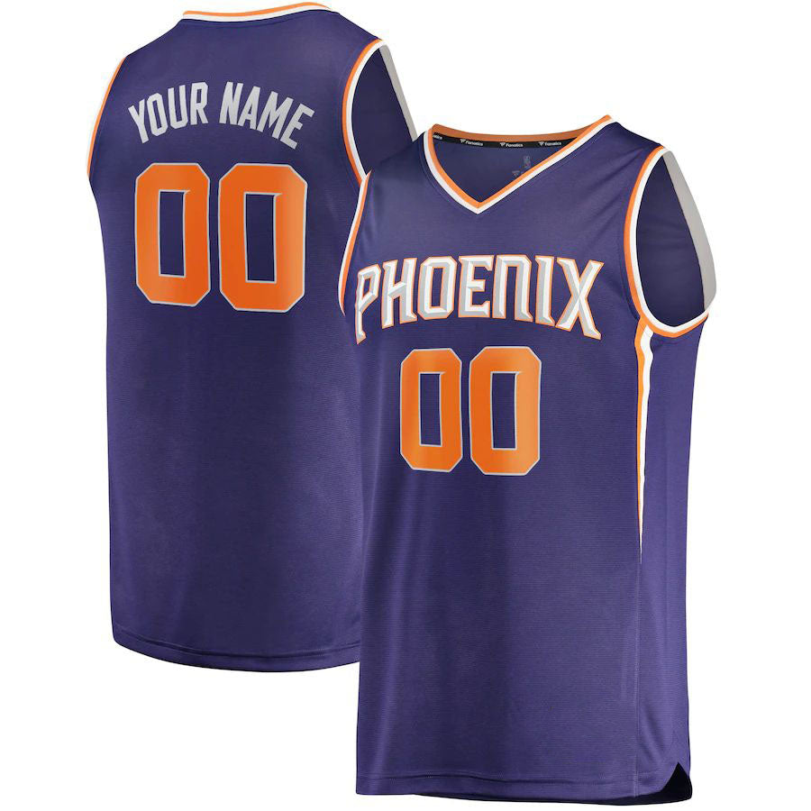 Custom P.Suns Fanatics Branded  Fast Break Custom Replica Jersey Purple Icon Edition Stitched Basketball Jersey - Main View