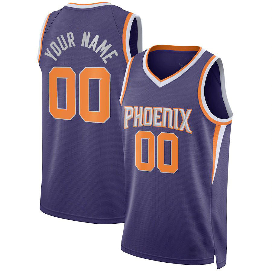 Custom P.Suns 2021-22 Diamond Swingman Custom Jersey Purple Icon Edition Stitched Basketball Jersey - Main View