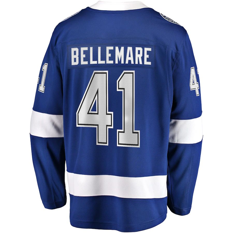 TB.Lightning #41 Pierre-Edouard Bellemare Fanatics Branded Home Breakaway Player Jersey Blue Stitched American Hockey Jerseys - Main View
