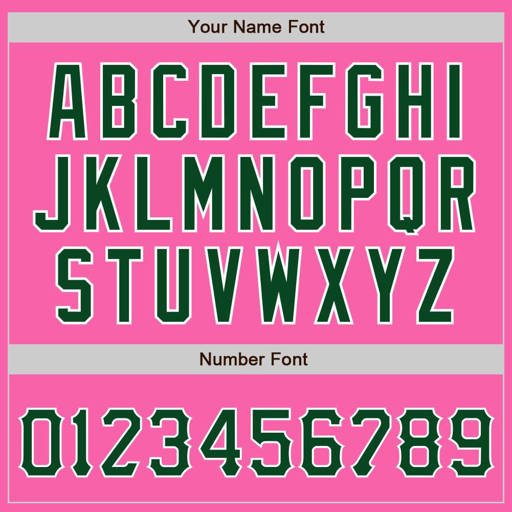 Custom Pink Green-White Authentic Baseball Jersey view 5