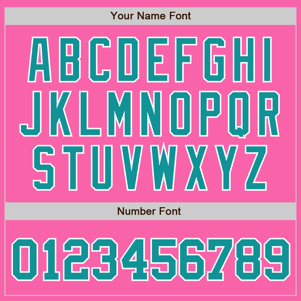 Custom Pink Teal-White Authentic Baseball Jersey view 5