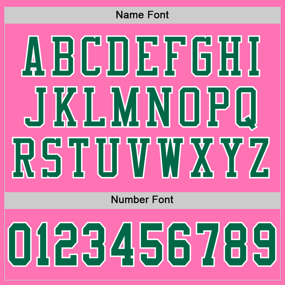 Custom Pink Kelly Green-White Mesh Authentic Football Jersey view 4