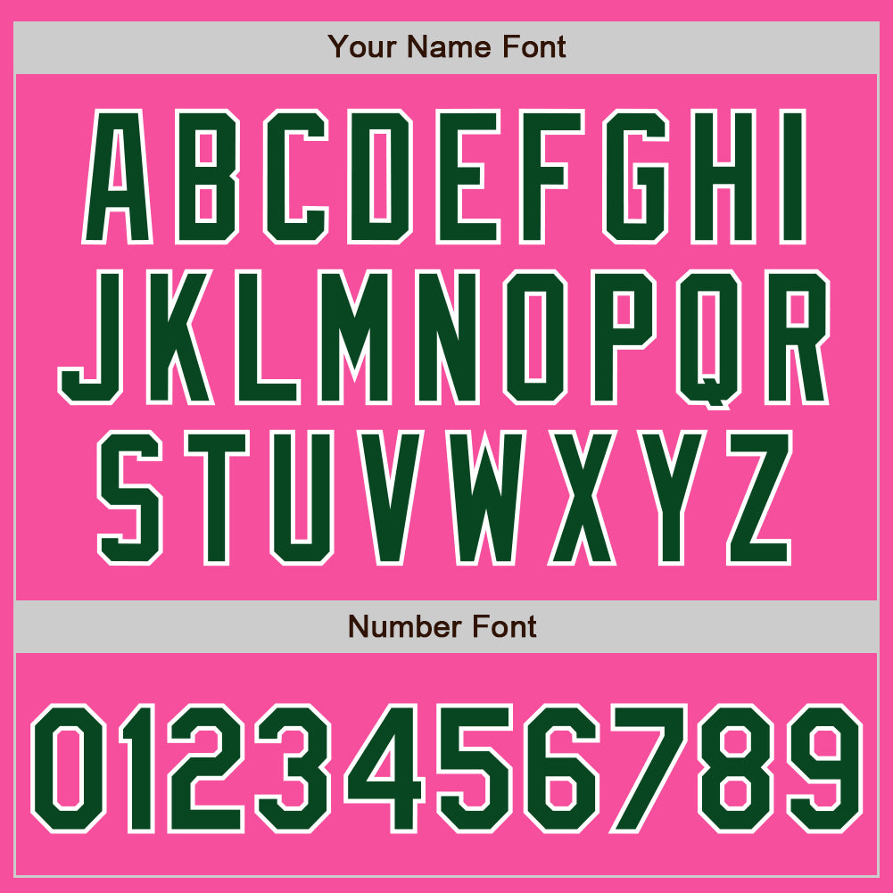 Custom Pink Green-White Authentic Baseball Jersey view 5