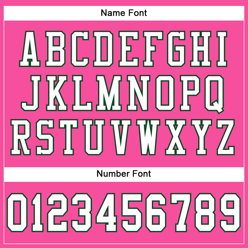 Custom Pink White-Green Mesh Authentic Football Jersey view 4