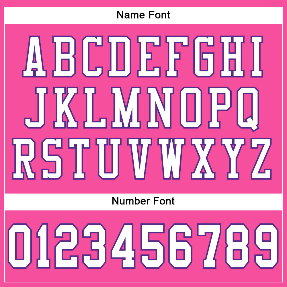 Custom Pink White-Purple Mesh Authentic Football Jersey view 4