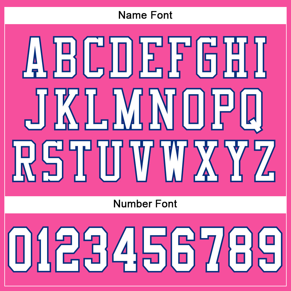 Custom Pink White-Royal Mesh Authentic Football Jersey view 4