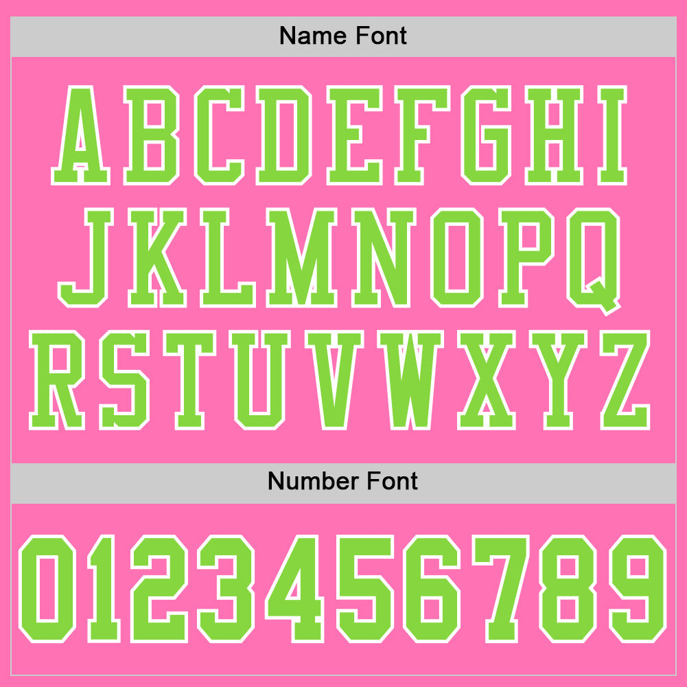 Custom Pink Neon Green-White Mesh Authentic Football Jersey view 4
