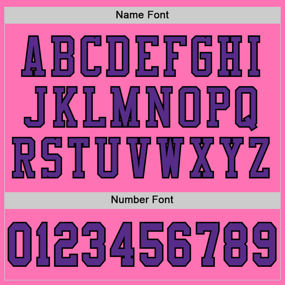 Custom Pink Purple-Black Mesh Authentic Football Jersey view 4