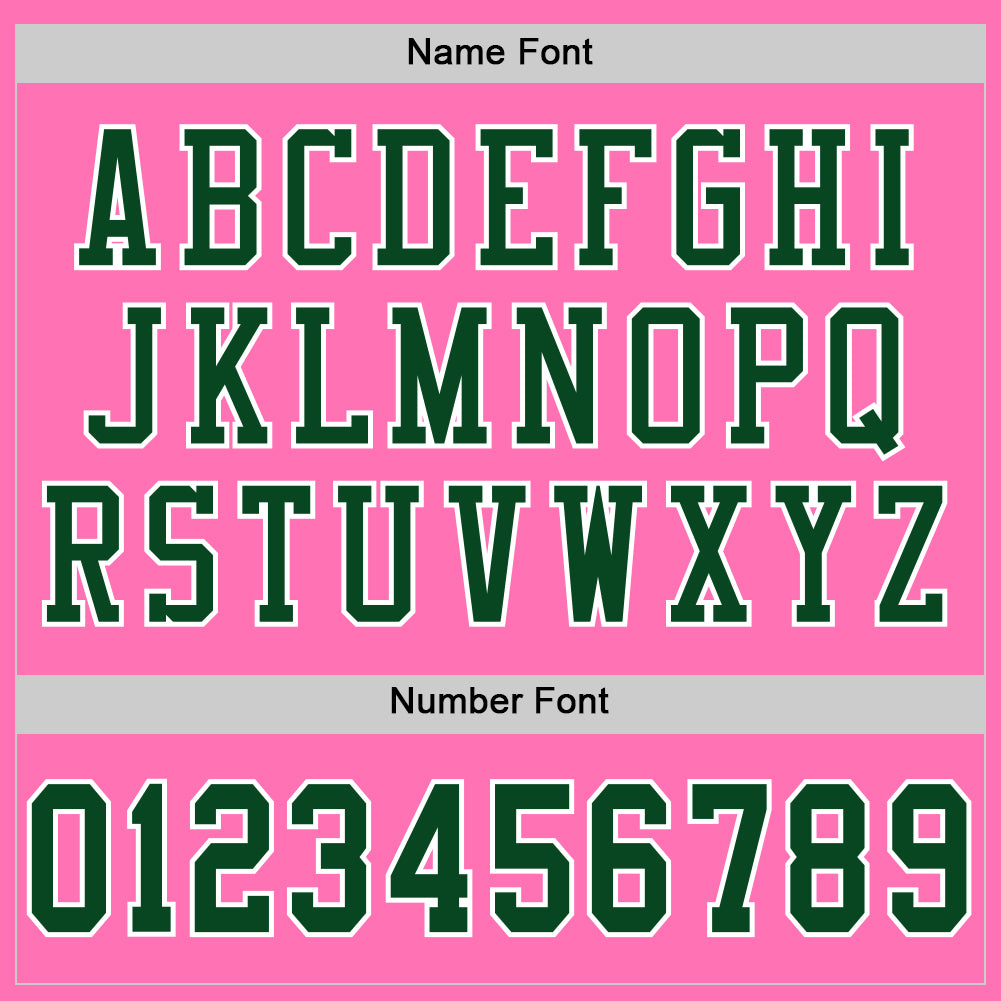 Custom Pink Green-White Mesh Authentic Football Jersey view 4