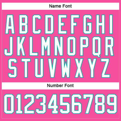 Custom Pink White-Aqua Hockey Lace Neck Jersey view 5