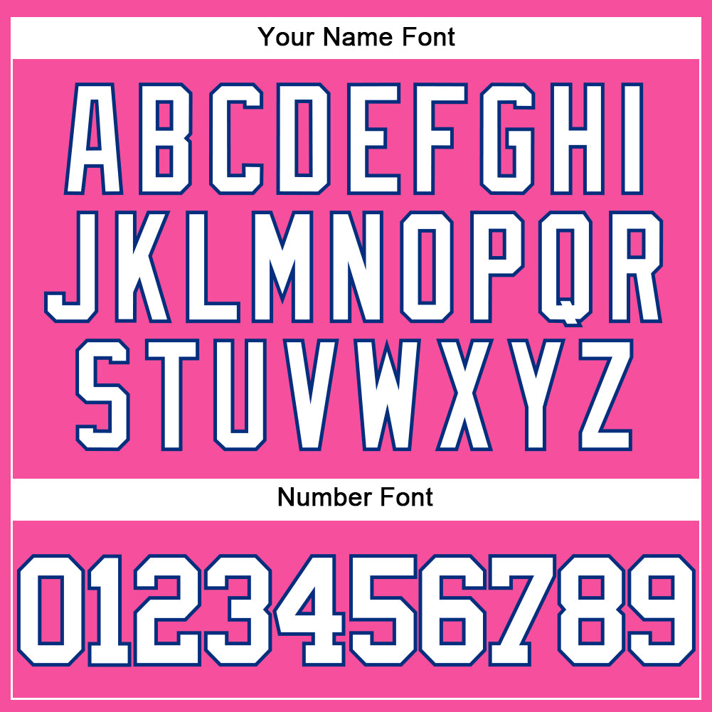 Custom Pink White-Royal Authentic Baseball Jersey view 5