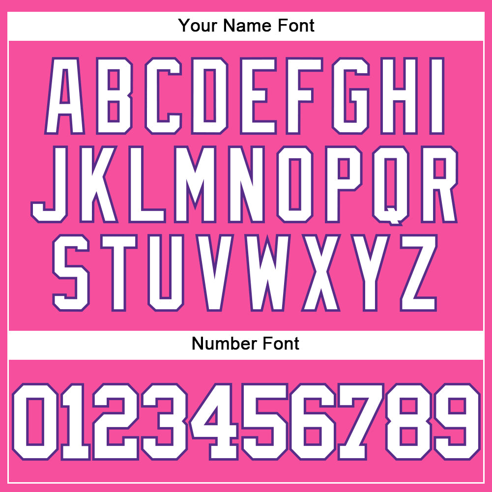 Custom Pink White-Purple Authentic Baseball Jersey view 5