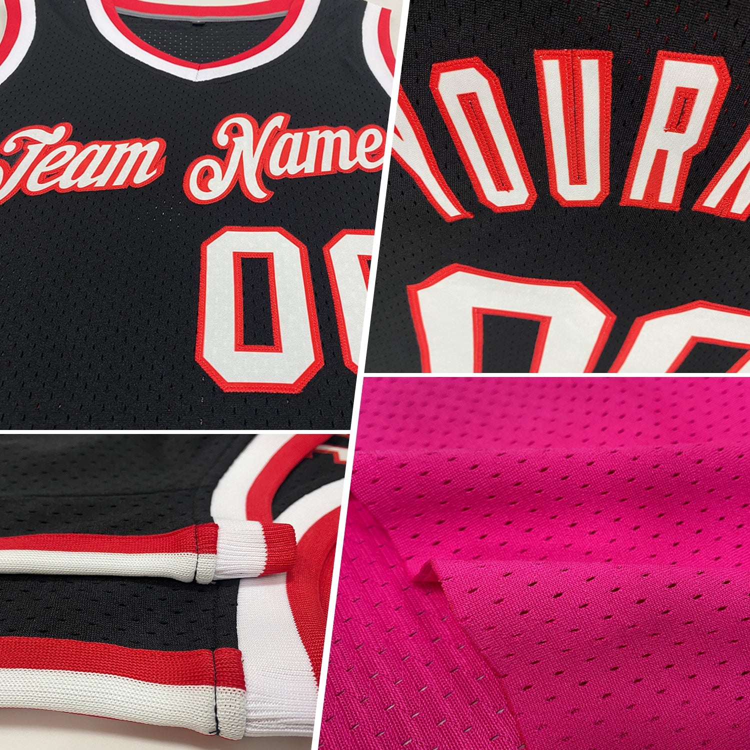 Custom Pink White-Gray Authentic Throwback Basketball Jersey view 2