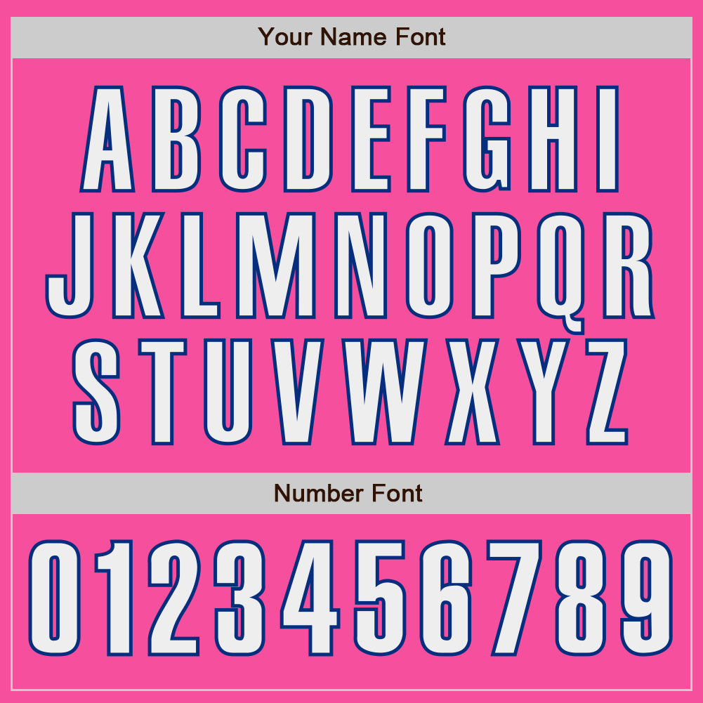 Custom Pink White-Royal Authentic Baseball Jersey view 5