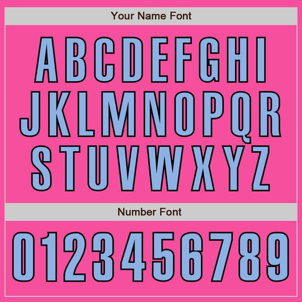 Custom Pink Light Blue-Black Authentic Baseball Jersey view 5