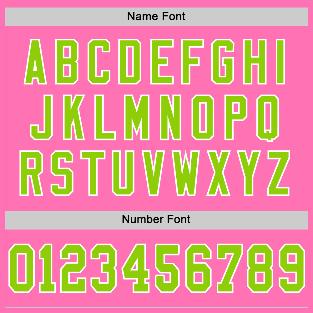 Custom Pink Neon Green-White Mesh Authentic Throwback Football Jersey view 4