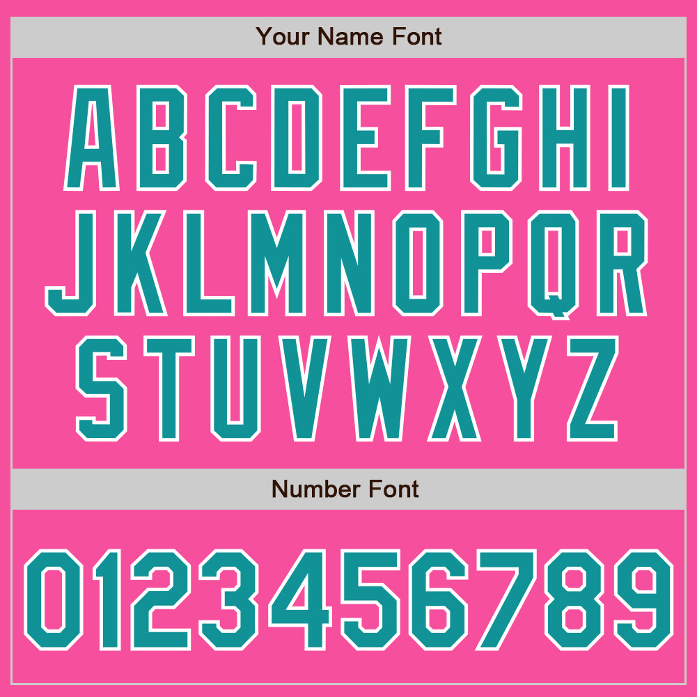 Custom Pink Teal-White Authentic Baseball Jersey view 8