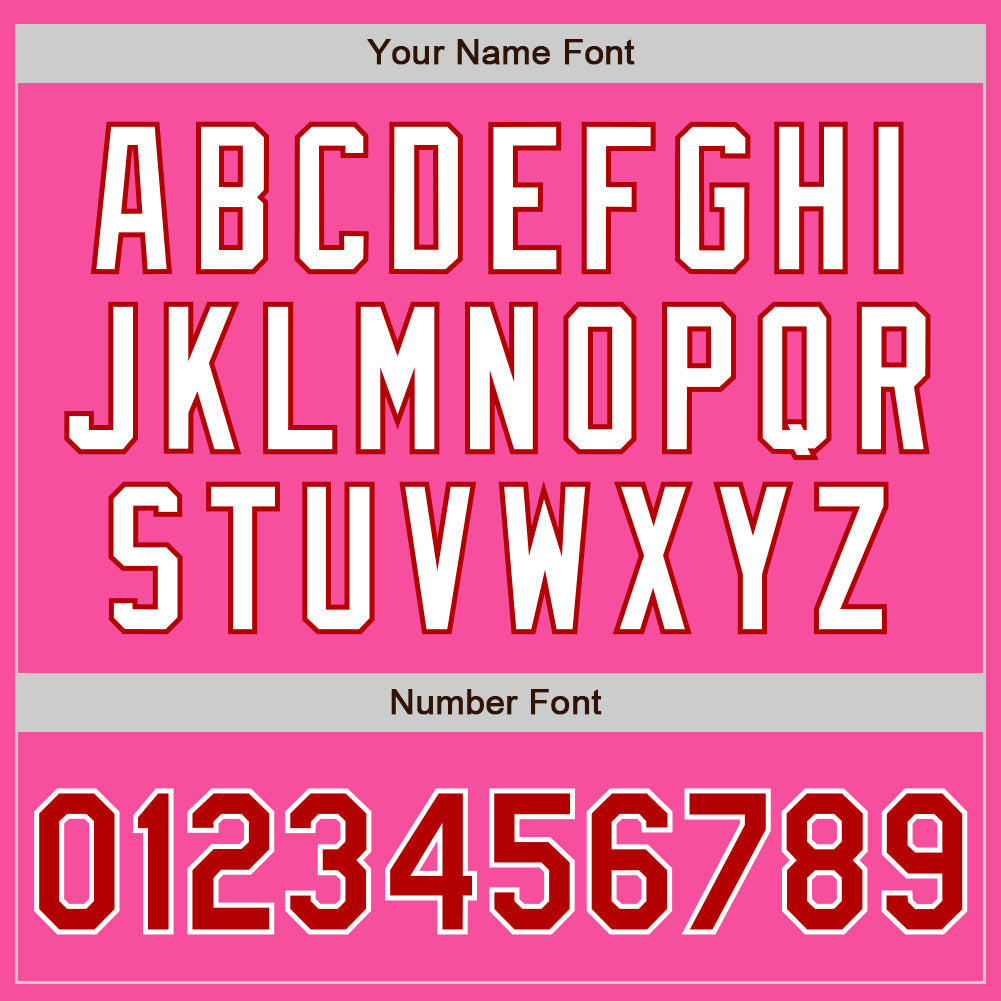 Custom Pink Red-White Authentic Baseball Jersey view 5