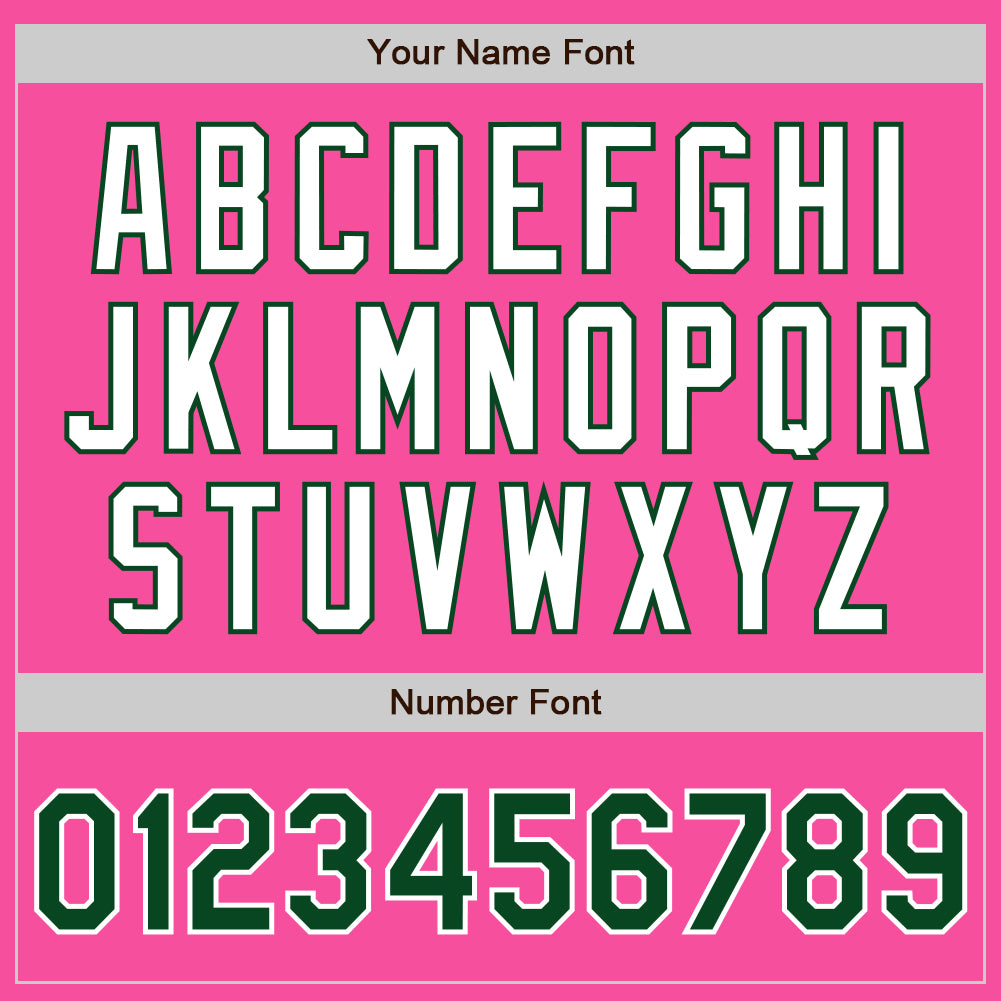 Custom Pink Green-White Authentic Baseball Jersey view 5