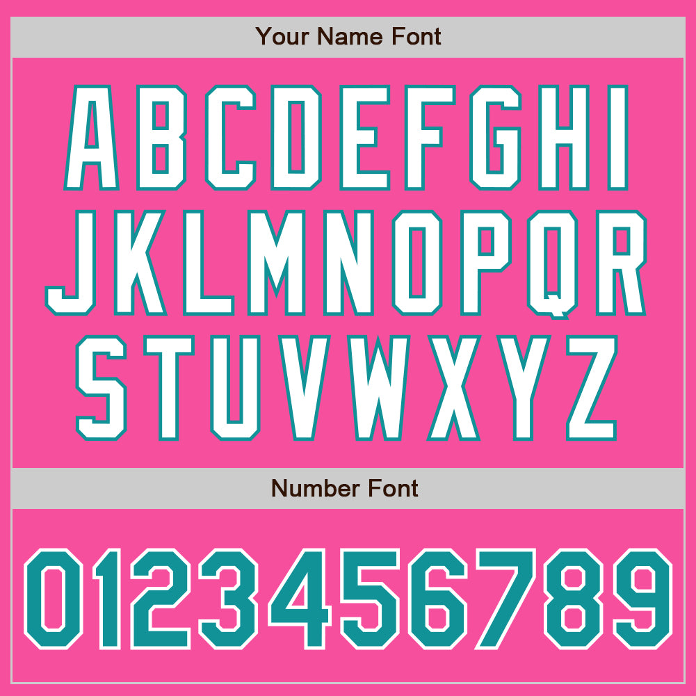 Custom Pink Teal-White Authentic Baseball Jersey view 5