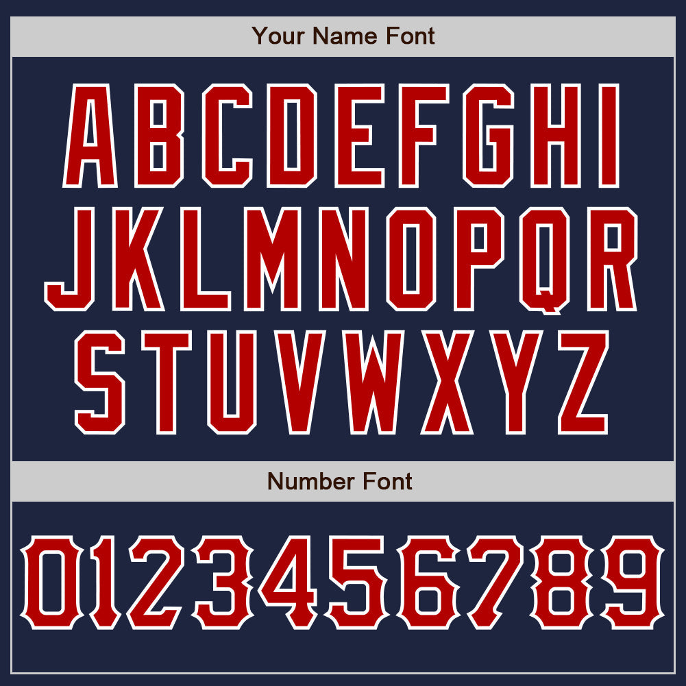 Custom Navy White Pinstripe Red-White Authentic Baseball Jersey view 7