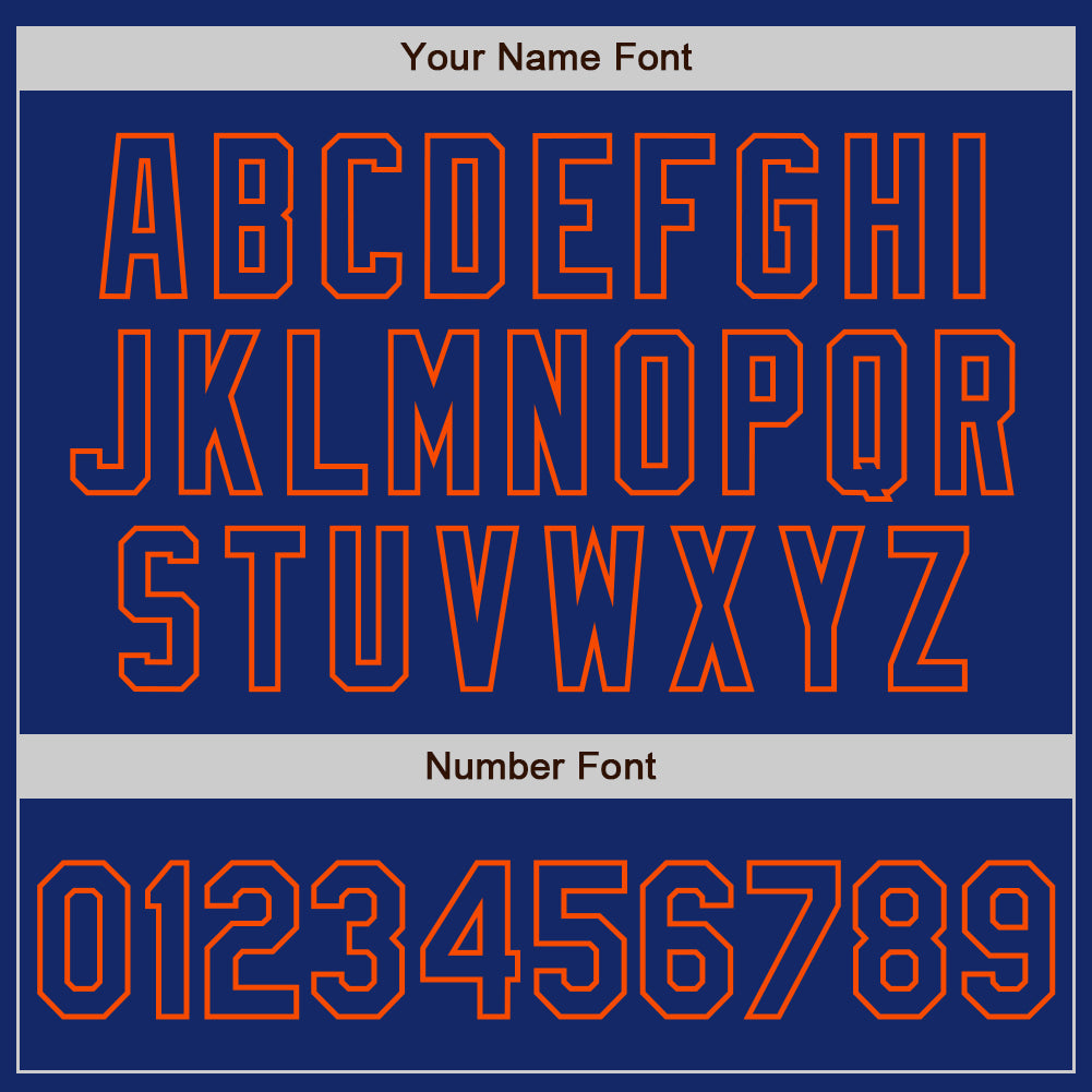 Custom Royal-Orange Gradient Classic Vertical Stripe Authentic Baseball Jersey view 5