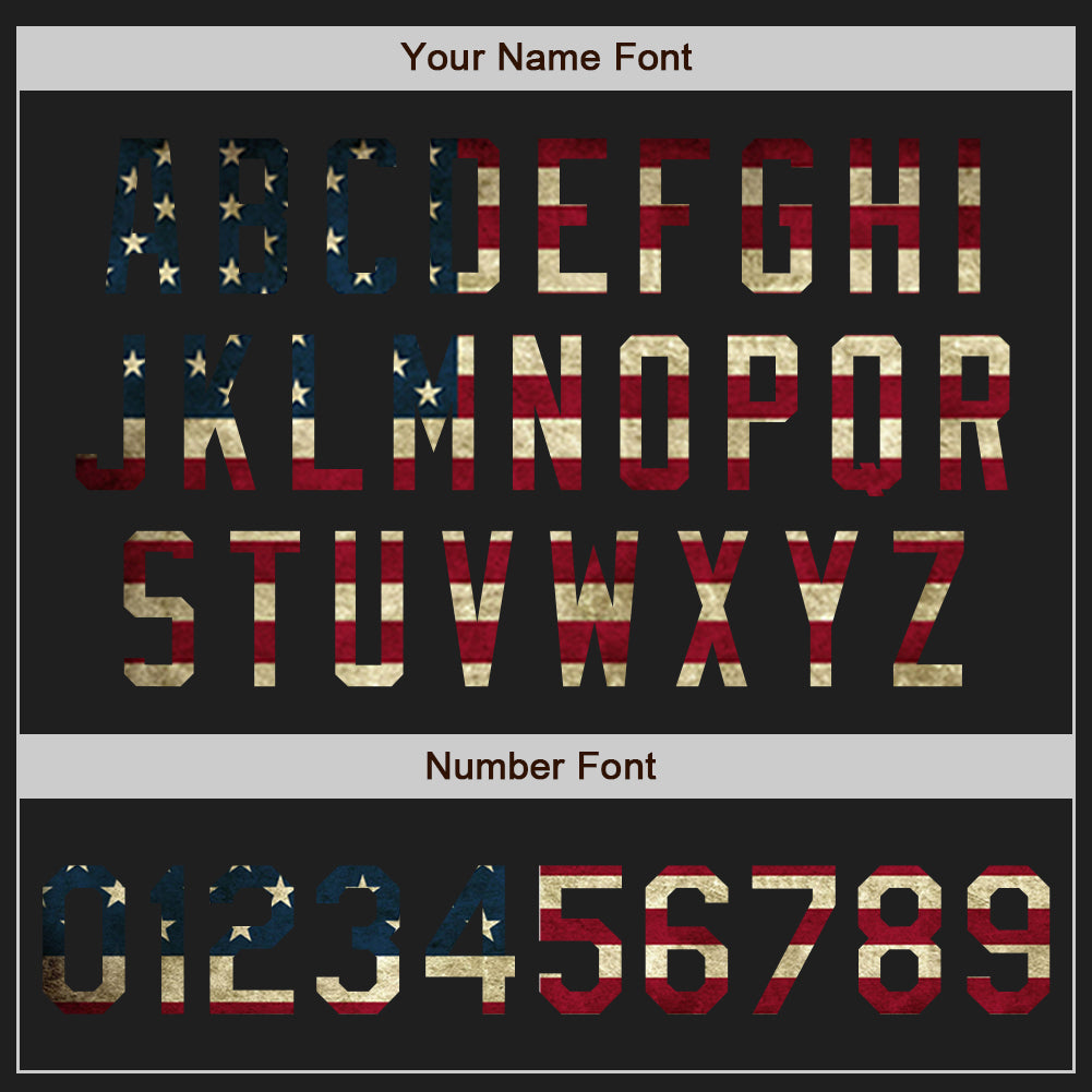 Custom Black Vintage USA Flag-Cream Classic Vertical Stripe Fluid Liquid Texture Authentic Baseball Jersey view 5