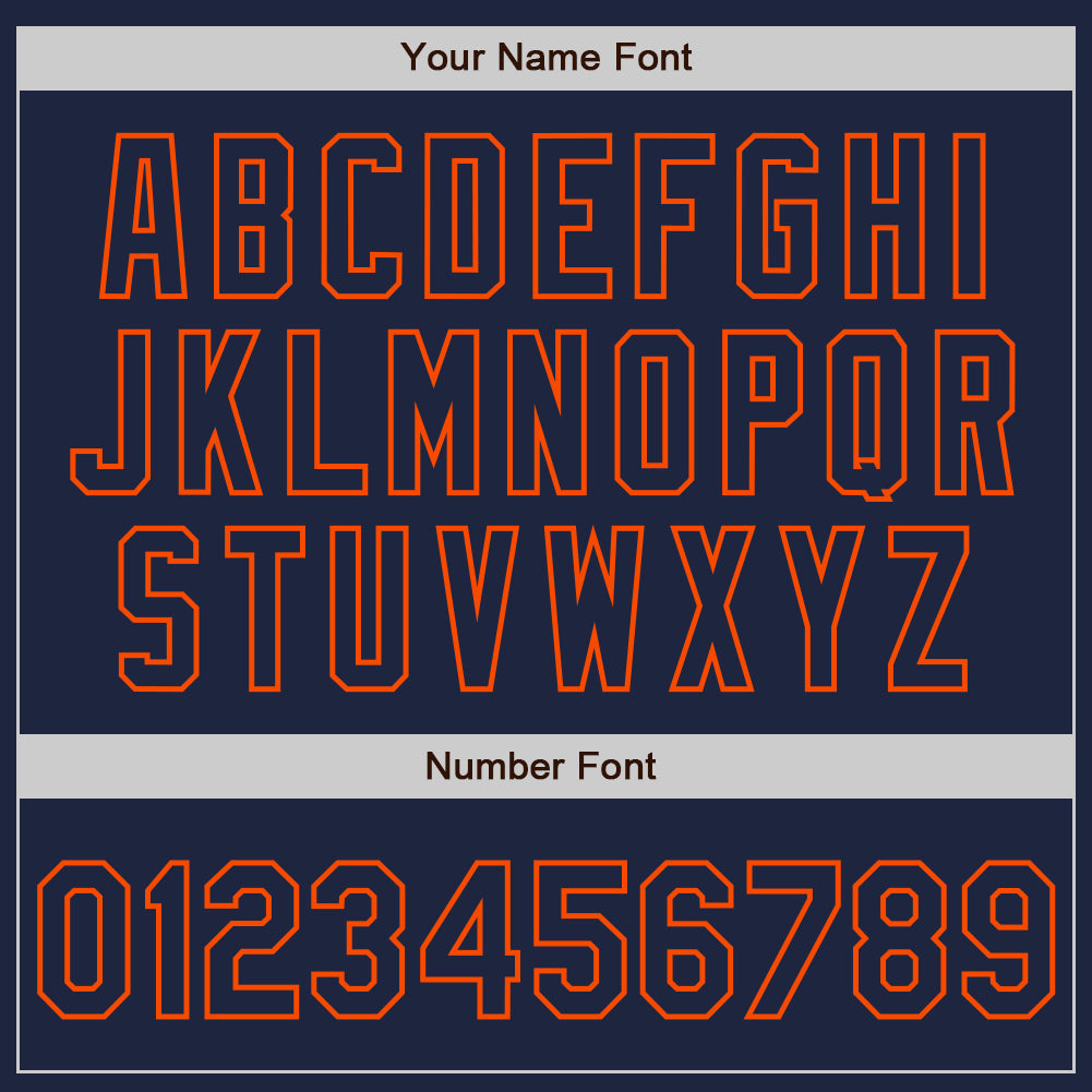 Custom Navy-Orange Classic Vertical Stripe Fluid Liquid Texture Authentic Baseball Jersey view 5