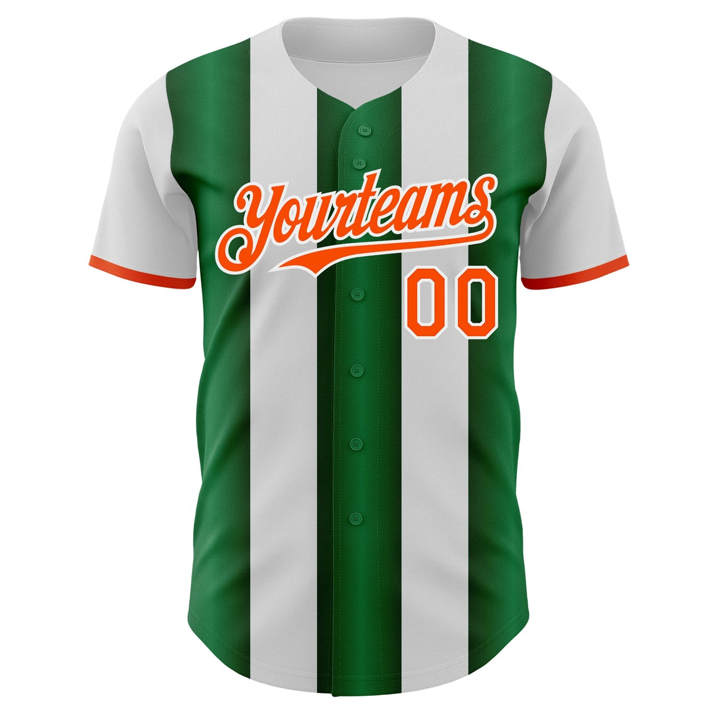 Custom White Orange-Green Gradient Vertical Stripe Argentina Style Authentic Baseball Jersey view 2