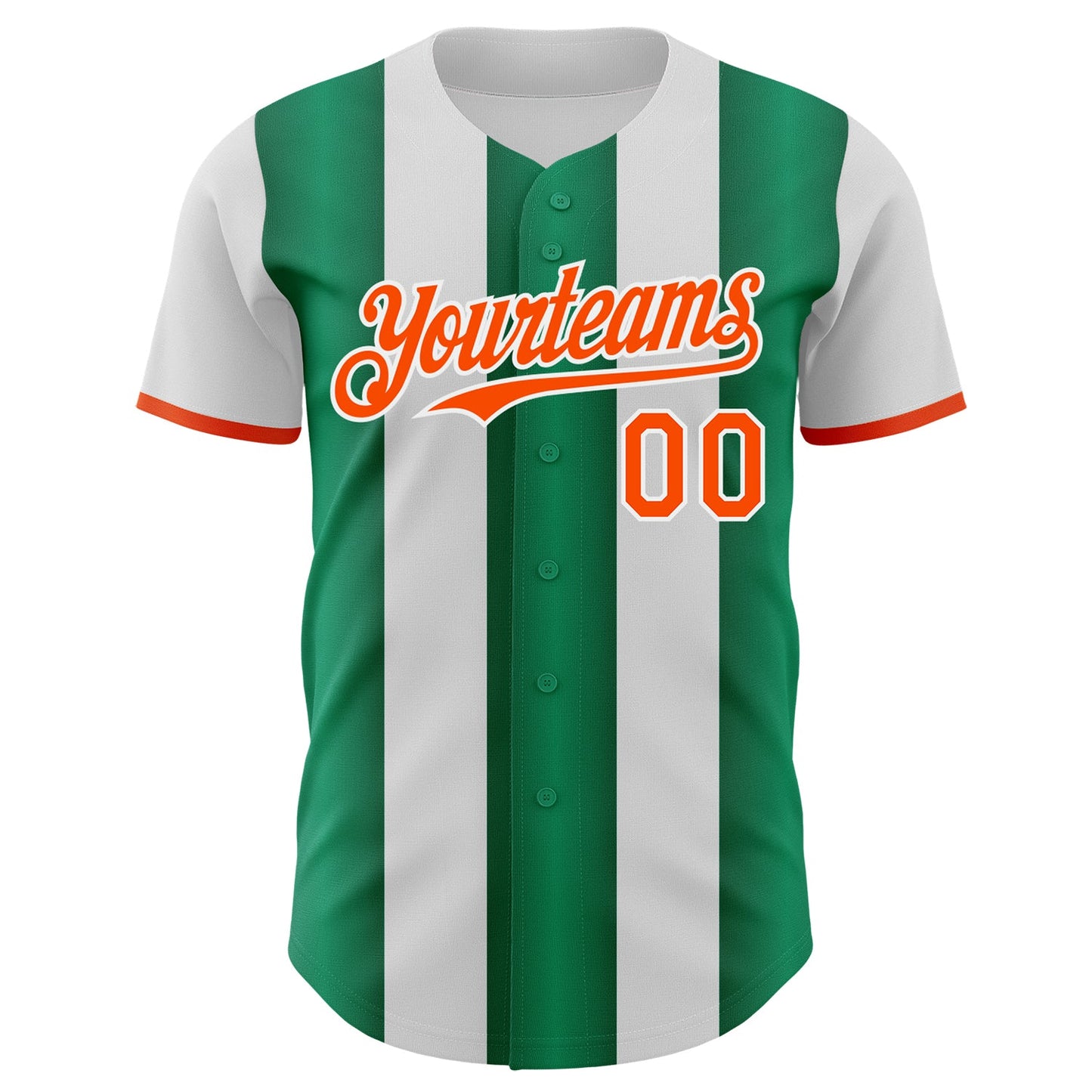 Custom White Orange-Kelly Green Gradient Vertical Stripe Argentina Style Authentic Baseball Jersey view 2