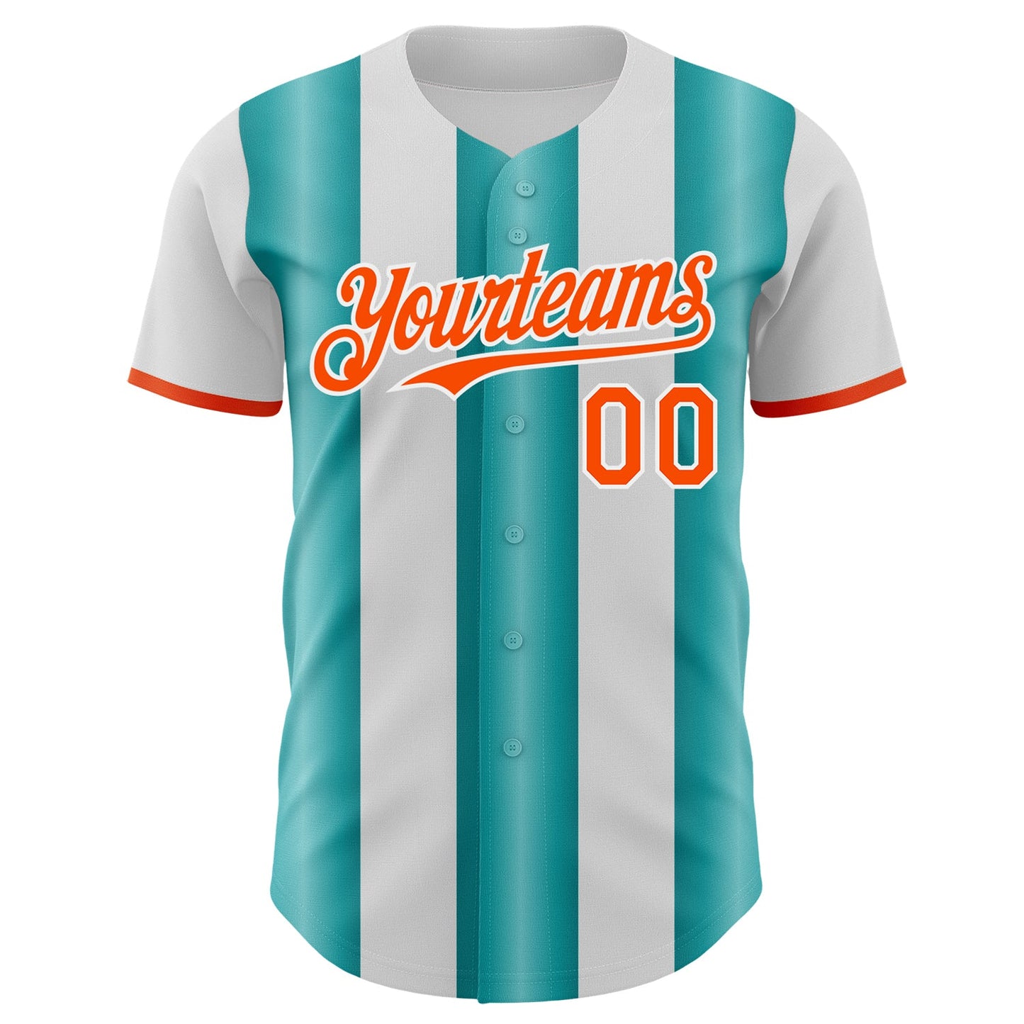 Custom White Orange-Teal Gradient Vertical Stripe Argentina Style Authentic Baseball Jersey view 2