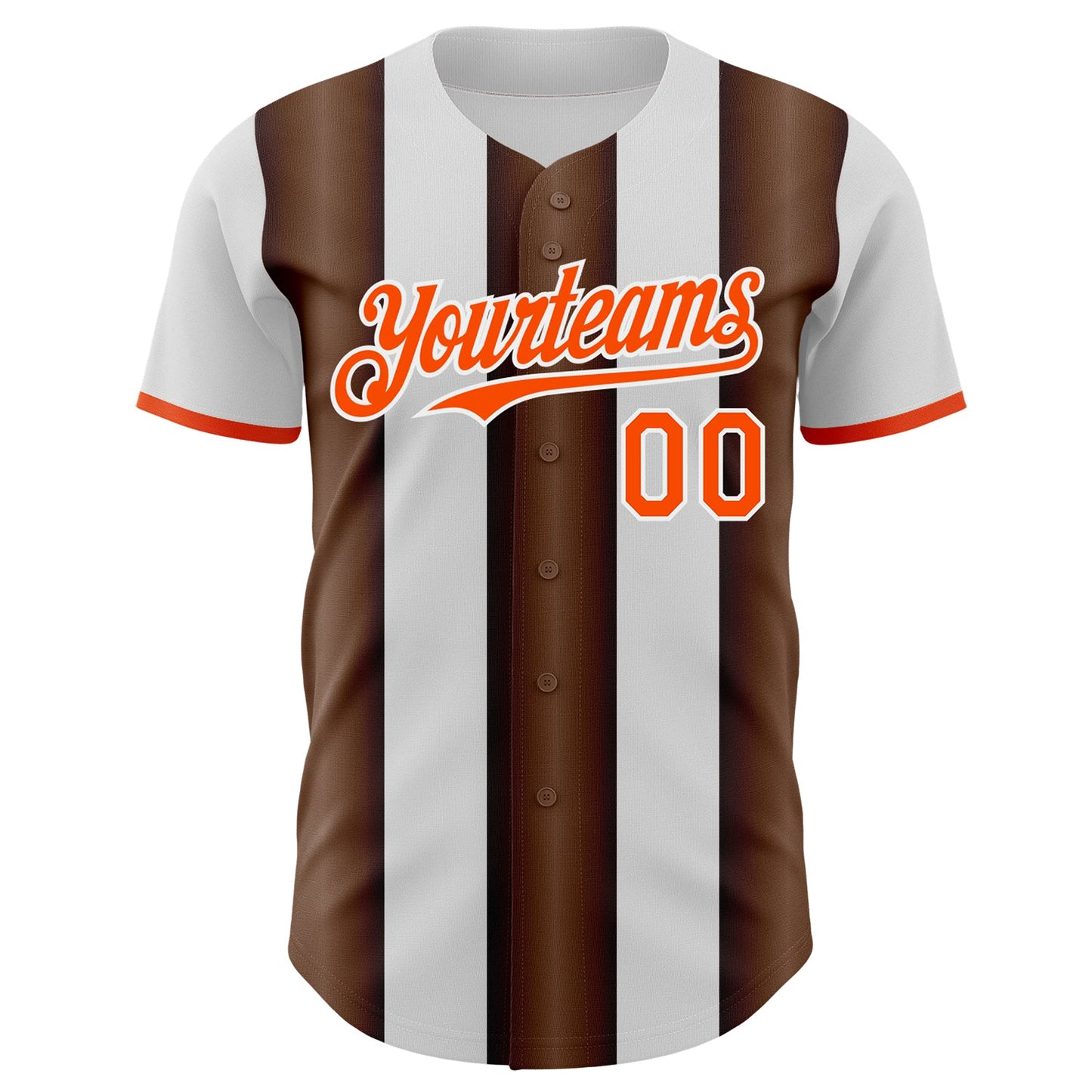Custom White Orange-Brown Gradient Vertical Stripe Argentina Style Authentic Baseball Jersey view 2