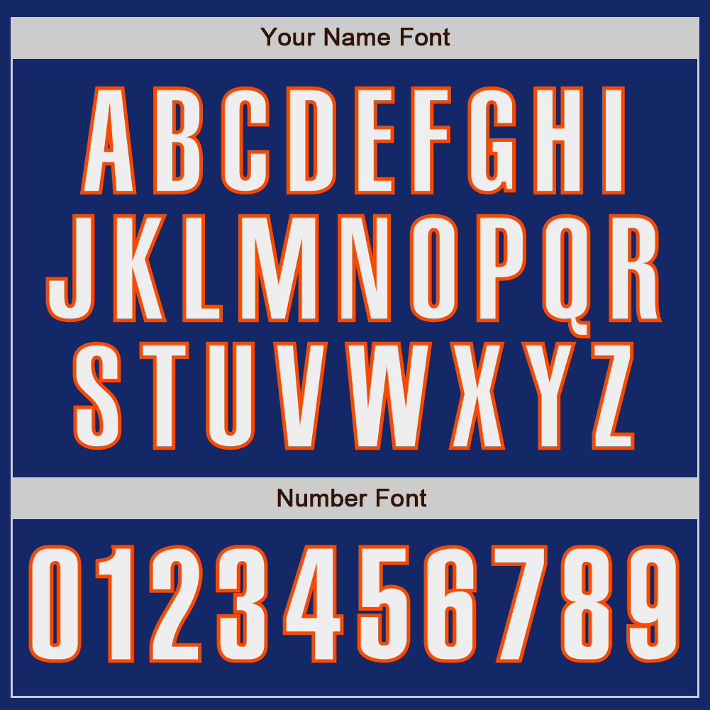 Custom Royal White-Orange Classic Color Block Side Panel Stripe Authentic Baseball Jersey view 5