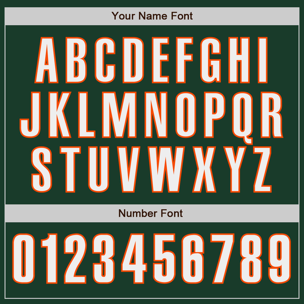Custom Green White-Orange Classic Color Block Side Panel Stripe Authentic Baseball Jersey view 5