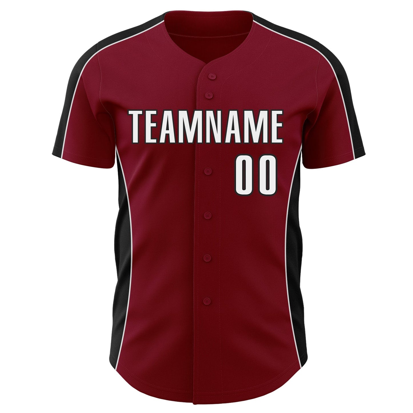 Custom Crimson White-Black Classic Color Block Side Panel Stripe Authentic Baseball Jersey view 2