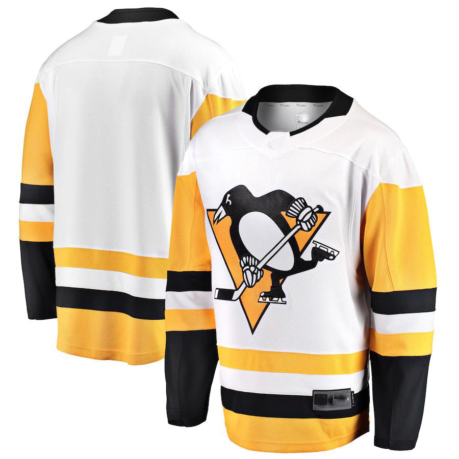 P.Penguins Fanatics Branded Breakaway Away Jersey White Stitched American Hockey Jerseys - Main View