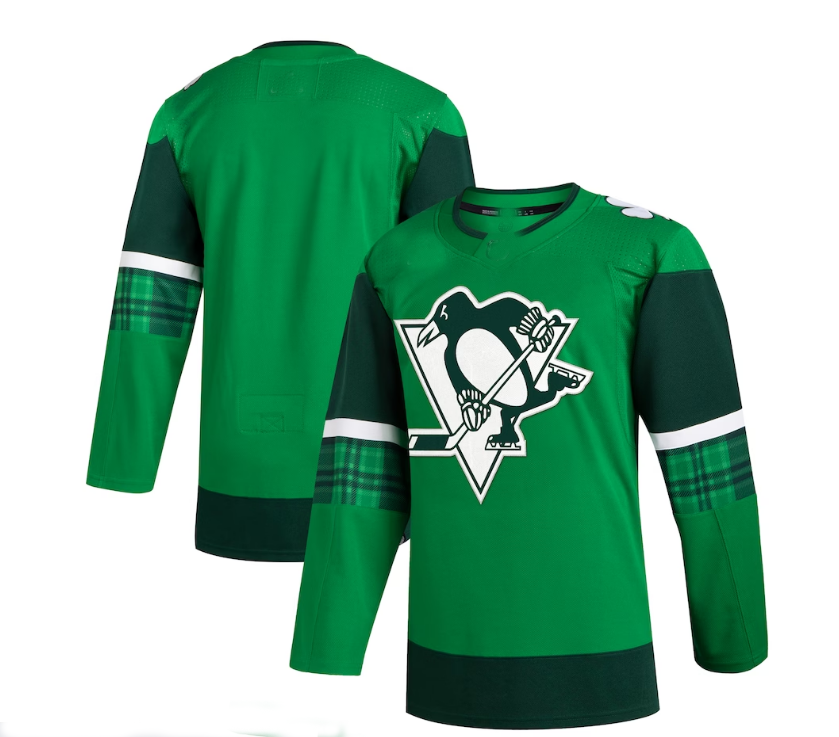 P.Penguins 2023 St. Patrick's Day Primegreen Authentic Jersey - Kelly Green Stitched American Hockey Jerseys - Main View