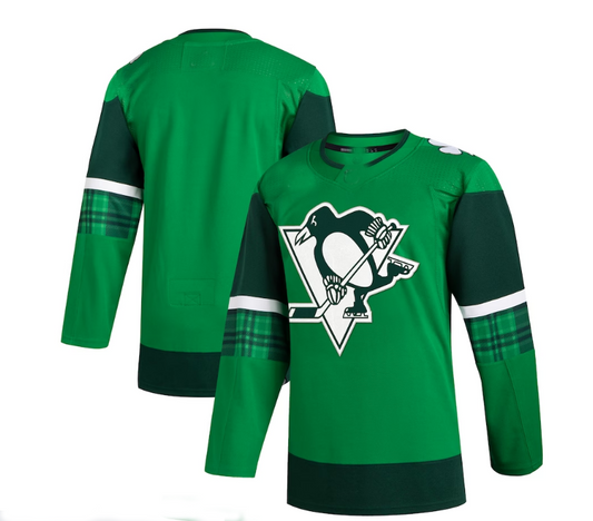 P.Penguins 2023 St. Patrick's Day Primegreen Authentic Jersey - Kelly Green Stitched American Hockey Jerseys - Main View