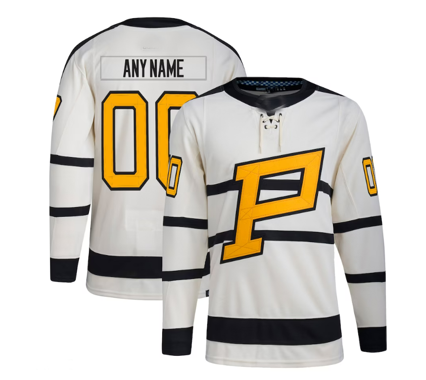 Custom P.Penguins 2023 Winter Classic Authentic Jersey - Cream Stitched American Hockey Jerseys - Main View