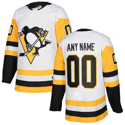 Custom P.Penguins Authentic White Stitched American Hockey Jerseys - Main View