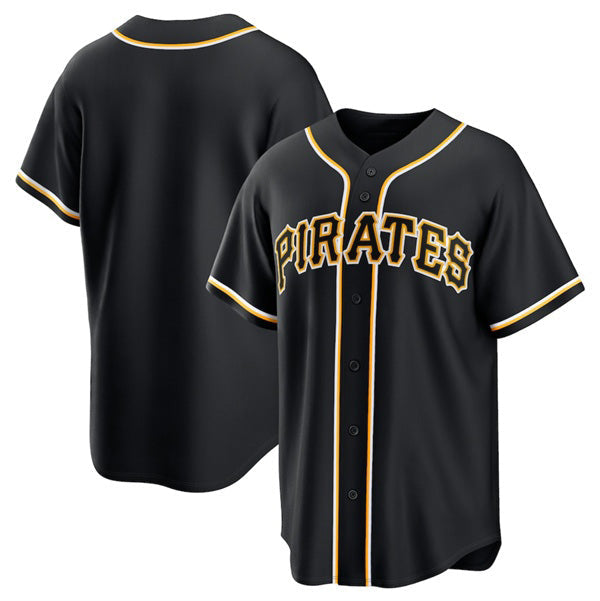 Pittsburgh Pirates Blank Black Out Stitched Baseball Jersey - Main View