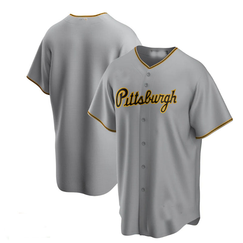 Pittsburgh Pirates Away Replica Team Jersey - Gray Baseball Jerseys - Main View