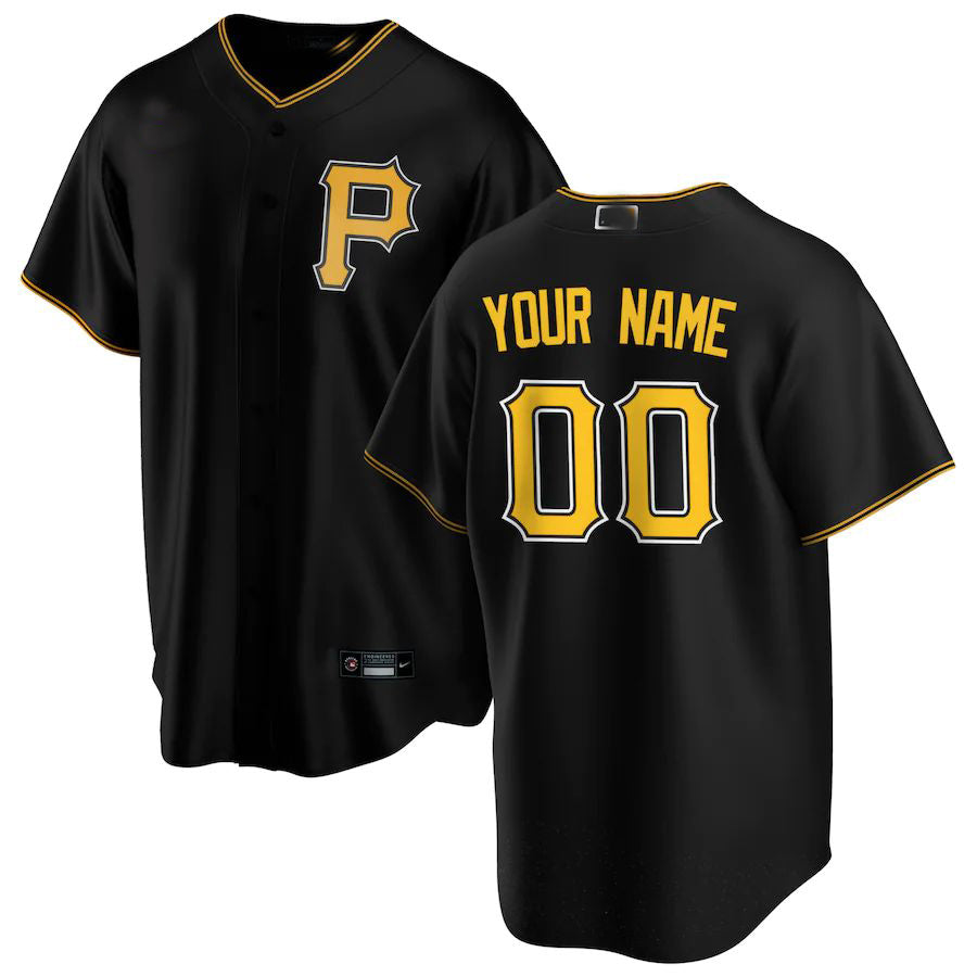 Baseball Jerseys Custom Pittsburgh Pirates Black Alternate Replica Custom Jersey - Main View