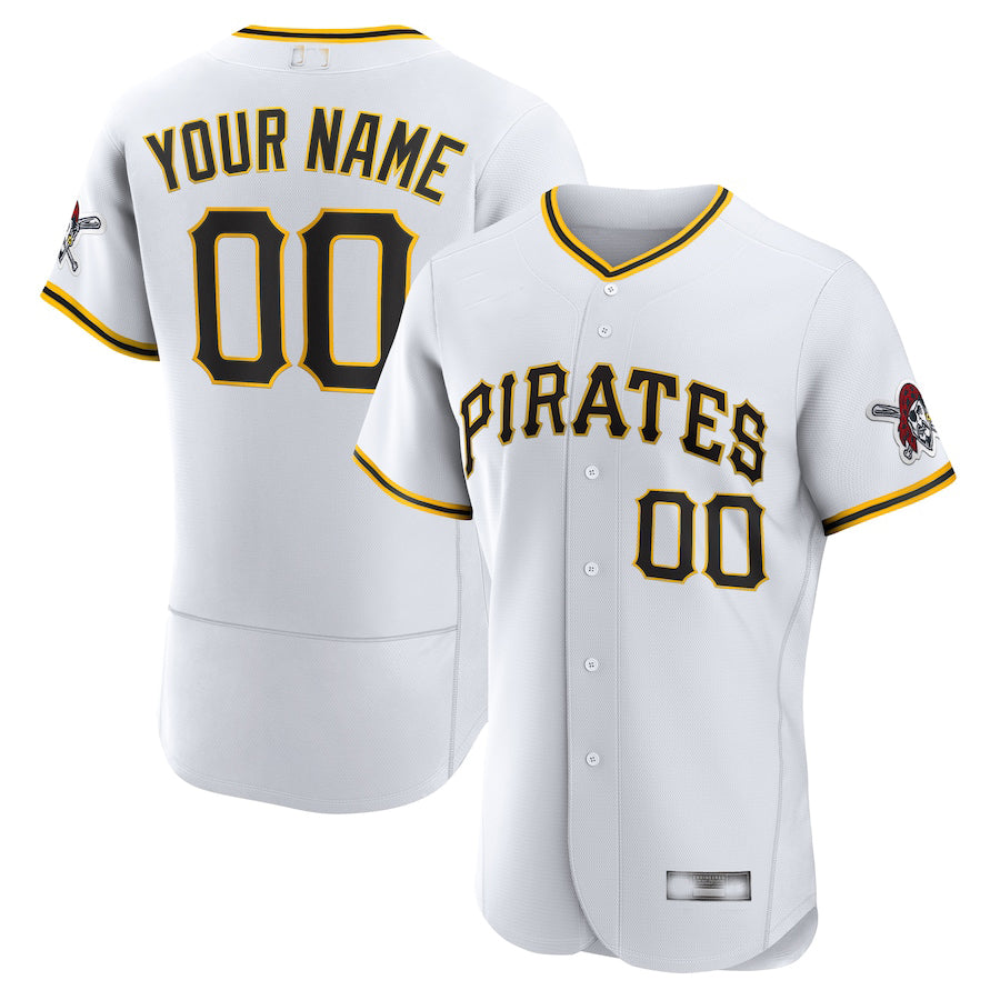 Baseball Jerseys Custom Pittsburgh Pirates White Home Authentic Custom Jersey - Main View