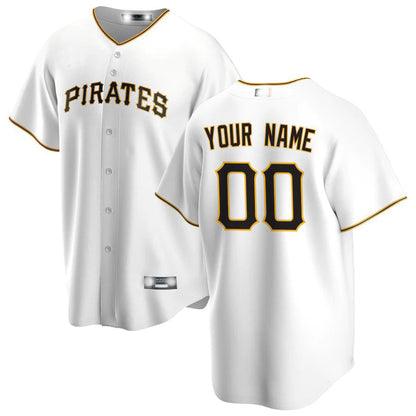 Baseball Jerseys Custom Pittsburgh Pirates White Home Replica Custom Jersey - Main View