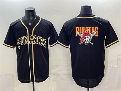 Pittsburgh Pirates Team Big Logo 2026 Fashion Black Out Stitched Baseball Jersey - Main View