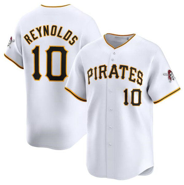 Pittsburgh Pirates #10 Bryan Reynolds White Home Limited Baseball Stitched Jersey - Main View