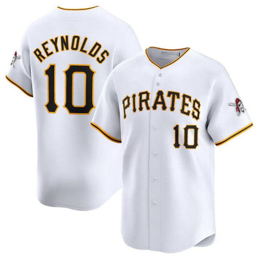 Pittsburgh Pirates #10 Bryan Reynolds White Home Limited Baseball Stitched Jersey - Main View