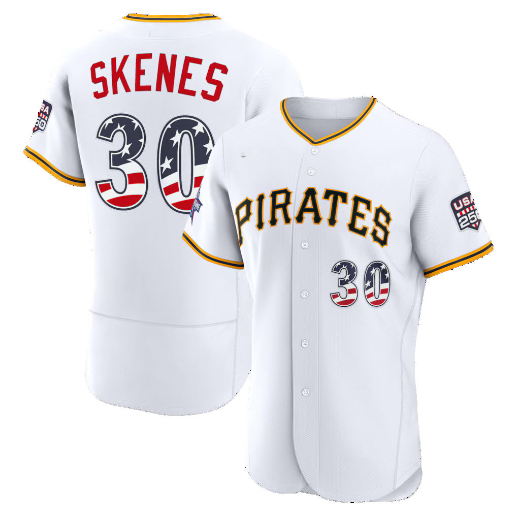 Pittsburgh Pirates #30 Paul Skenes 2026 All-Star Edition Stars & Stripes White Authentic Baseball Jersey - Main View